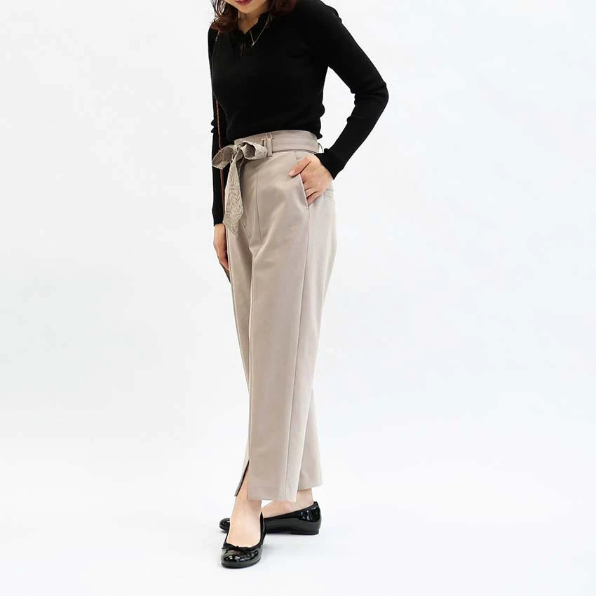 ウエストリボンテーパードイージーパンツ